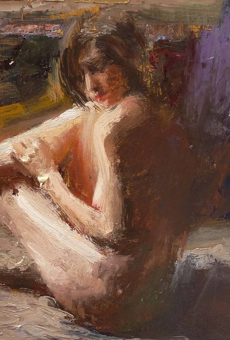 Original Expressionism Nude Painting by Leonardi Manuel