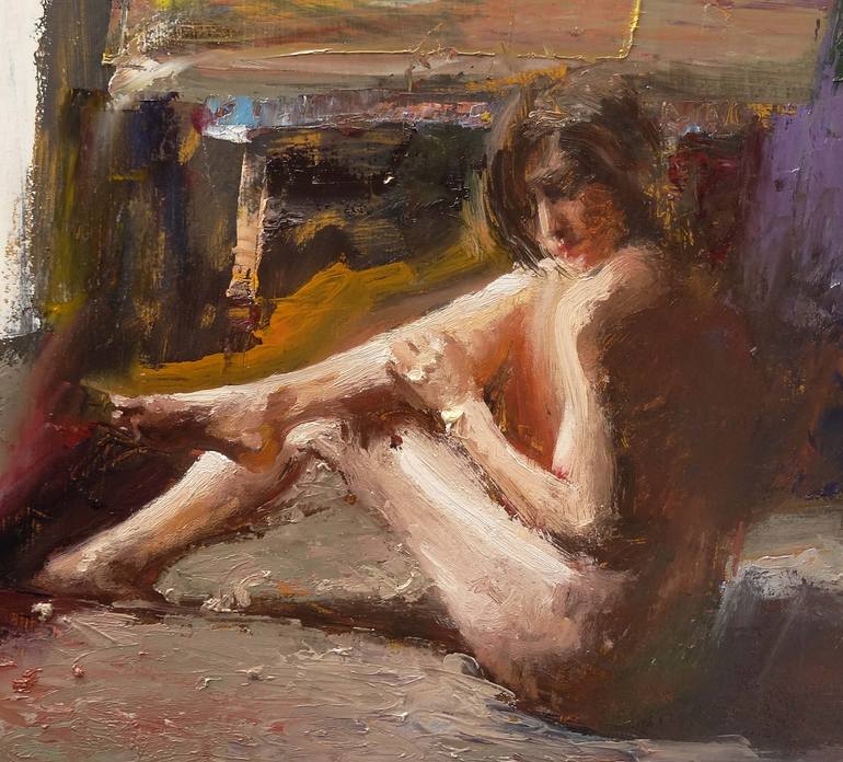 Original Expressionism Nude Painting by Leonardi Manuel