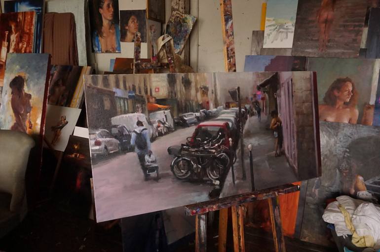 Original Figurative Cities Painting by Leonardi Manuel