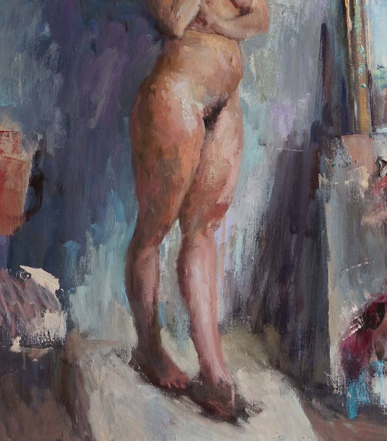 Original Expressionism Nude Painting by Leonardi Manuel