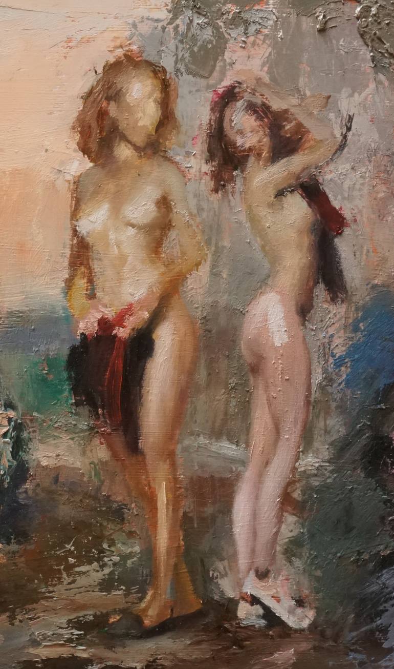 Original Expressionism Nude Painting by Leonardi Manuel