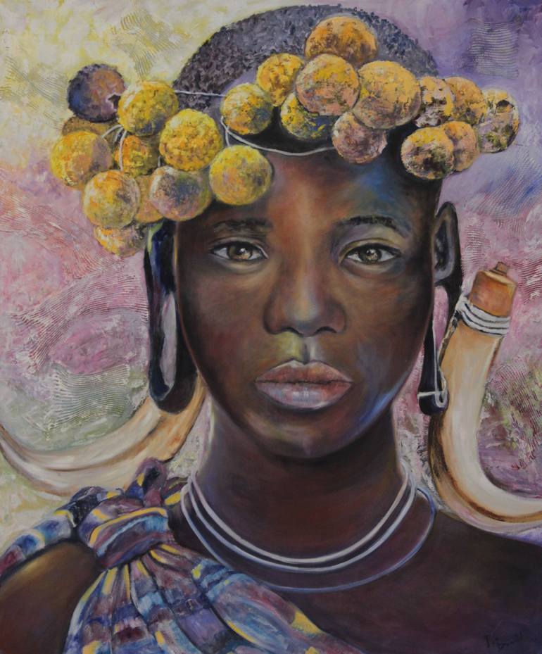 Mursi Girl Painting by Patricia Donald | Saatchi Art