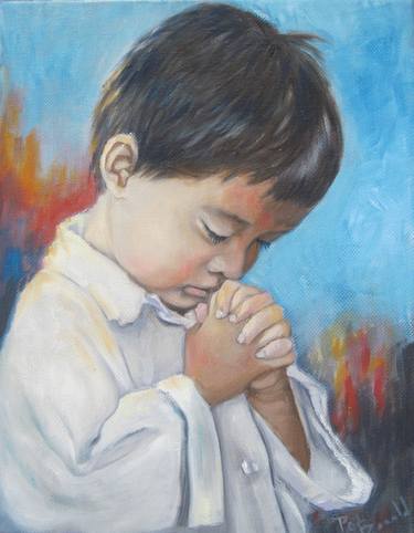 Praying child thumb