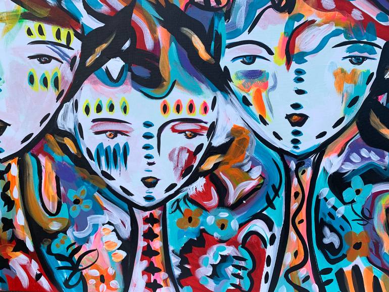 Original Abstract People Painting by Veronica Vilsan