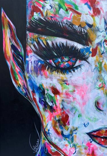 Original Abstract Expressionism Portrait Paintings by Veronica Vilsan