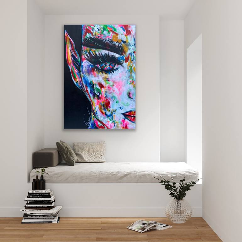 Original Abstract Expressionism Portrait Painting by Veronica Vilsan