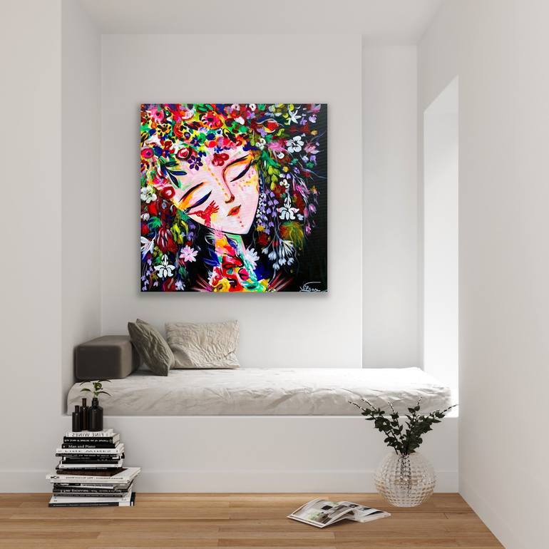 Original Abstract Expressionism Women Painting by Veronica Vilsan