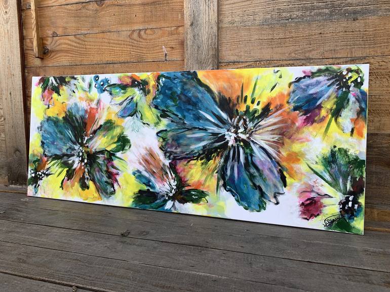 Original Abstract Expressionism Floral Painting by Veronica Vilsan
