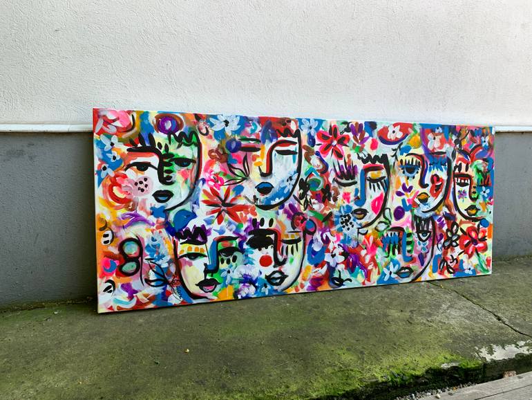 Original Abstract People Painting by Veronica Vilsan