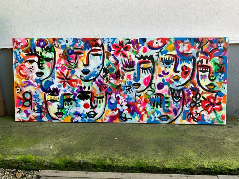 Original Abstract People Painting by Veronica Vilsan