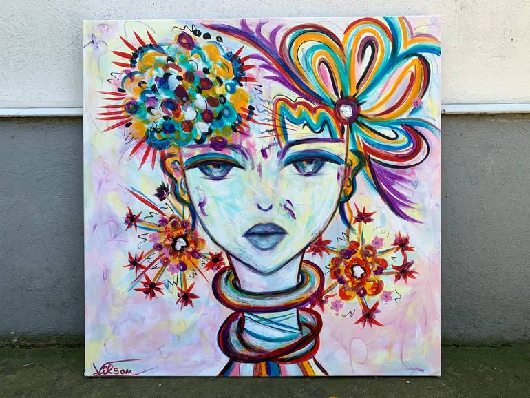 Original Abstract Expressionism Women Painting by Veronica Vilsan