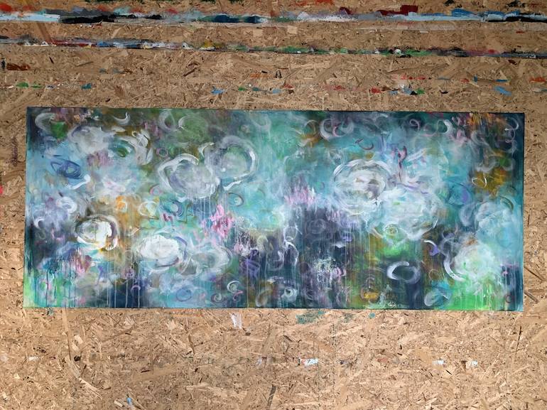 Original Abstract Expressionism Floral Painting by Veronica Vilsan