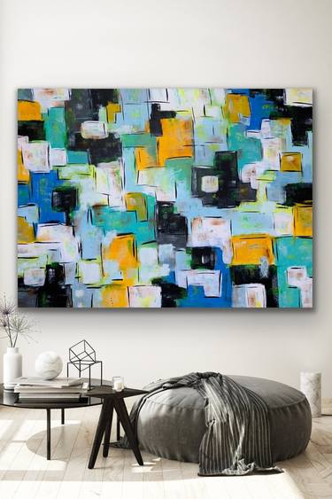 Original Abstract Expressionism Geometric Paintings by Veronica Vilsan