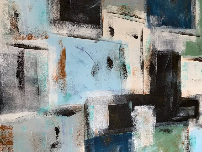 Original geometric Abstract Painting by Veronica Vilsan