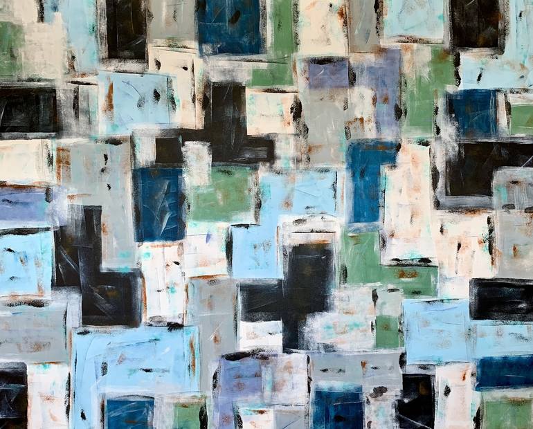 Original geometric Abstract Painting by Veronica Vilsan