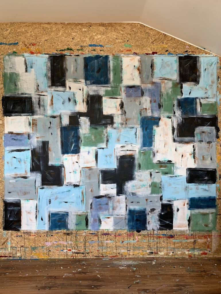 Original geometric Abstract Painting by Veronica Vilsan