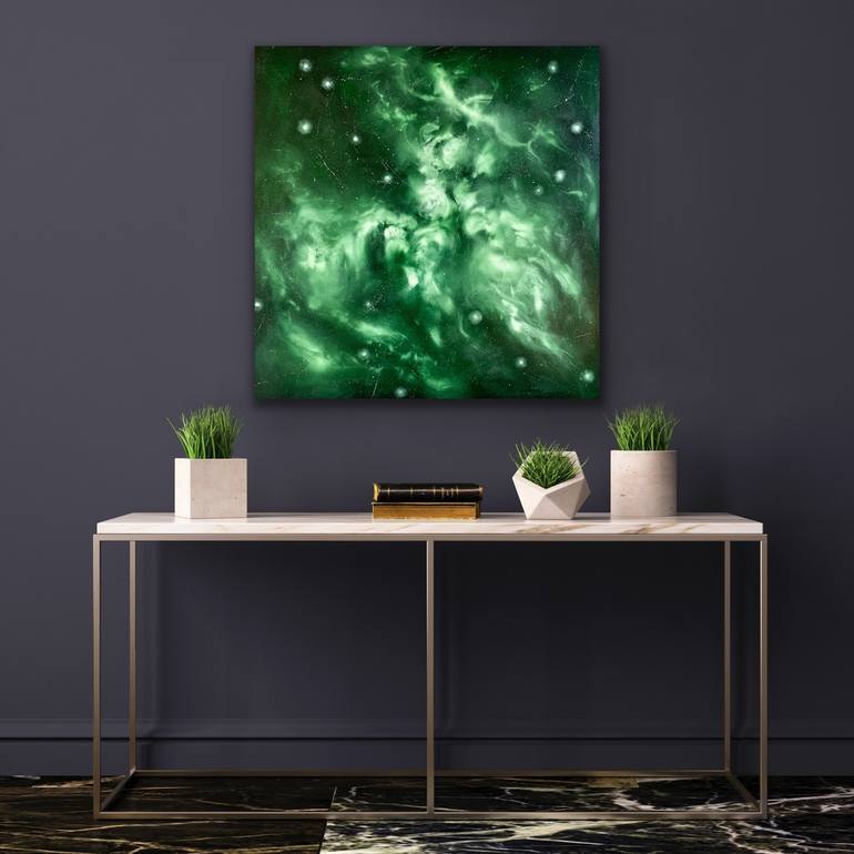 Original Abstract Outer Space Painting by Veronica Vilsan