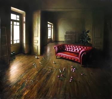 Print of Realism Interiors Paintings by Tasos Chonias