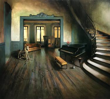 Print of Realism Interiors Paintings by Tasos Chonias