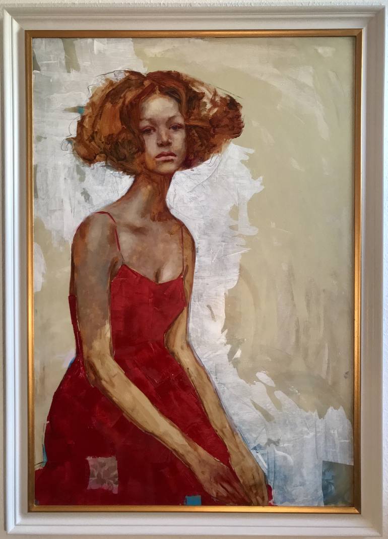 Original Women Painting by Rosso Emerald Crimson