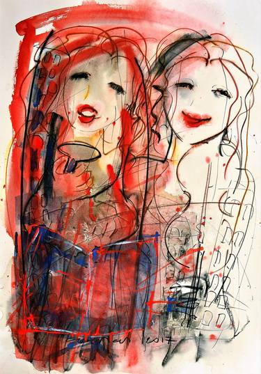 Print of Abstract Expressionism Women Paintings by Canan Bayraktar