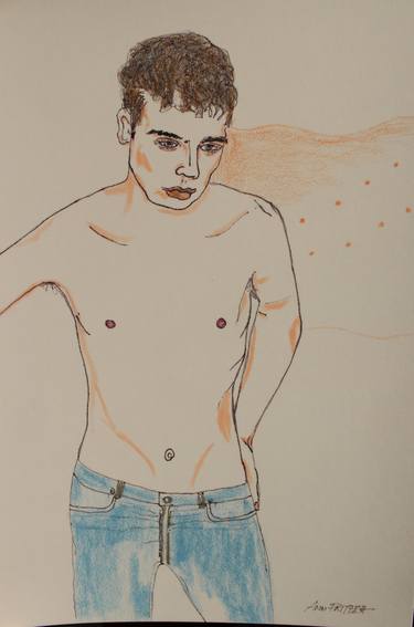 Original Figurative Men Drawings by Fritzsch Anneliese