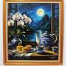 Porcelain Tea Set Moon Orchid Mooncake Still Life