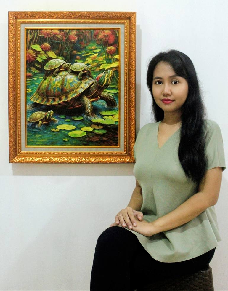 Original Expressionism Animal Painting by Seruni Bodjawati