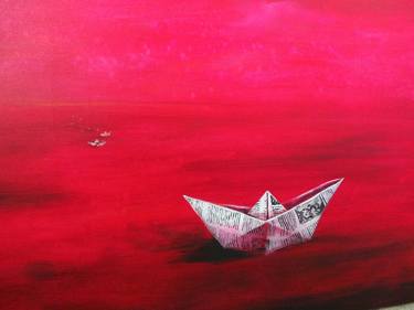 Original Boat Painting by Jeanine Oxenius