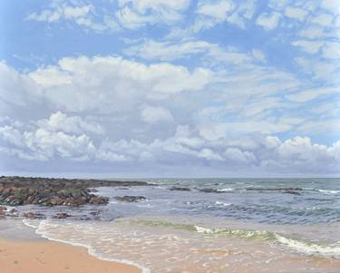 Original Fine Art Beach Paintings by ANNE BAUDEQUIN