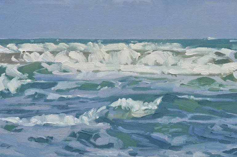 Original Figurative Beach Painting by Anne Baudequin