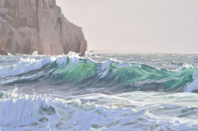 Original Impressionism Beach Painting by ANNE BAUDEQUIN