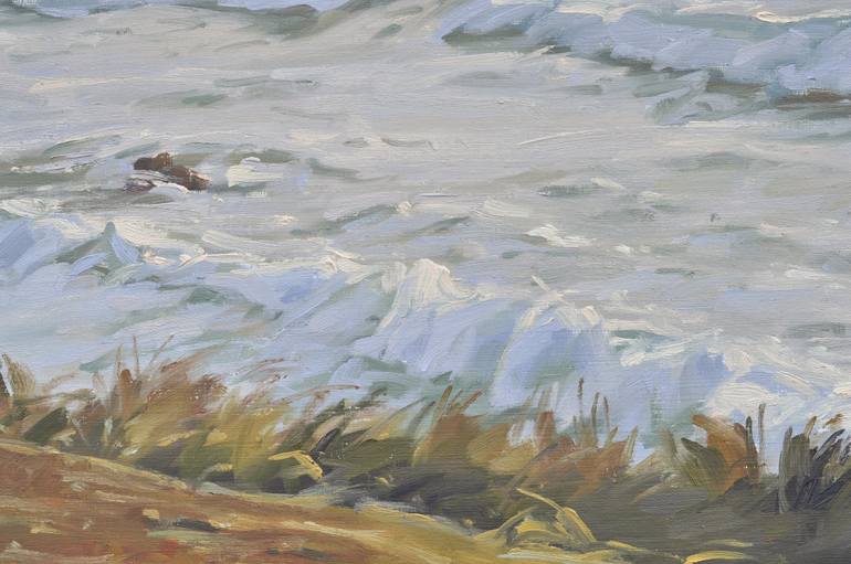 Original Impressionism Beach Painting by Anne Baudequin