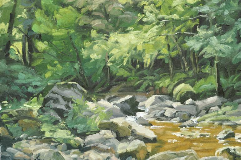 Original Impressionism Landscape Painting by Anne Baudequin