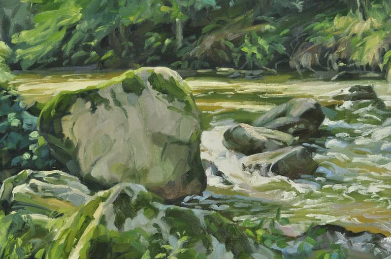 Original Impressionism Landscape Painting by Anne Baudequin