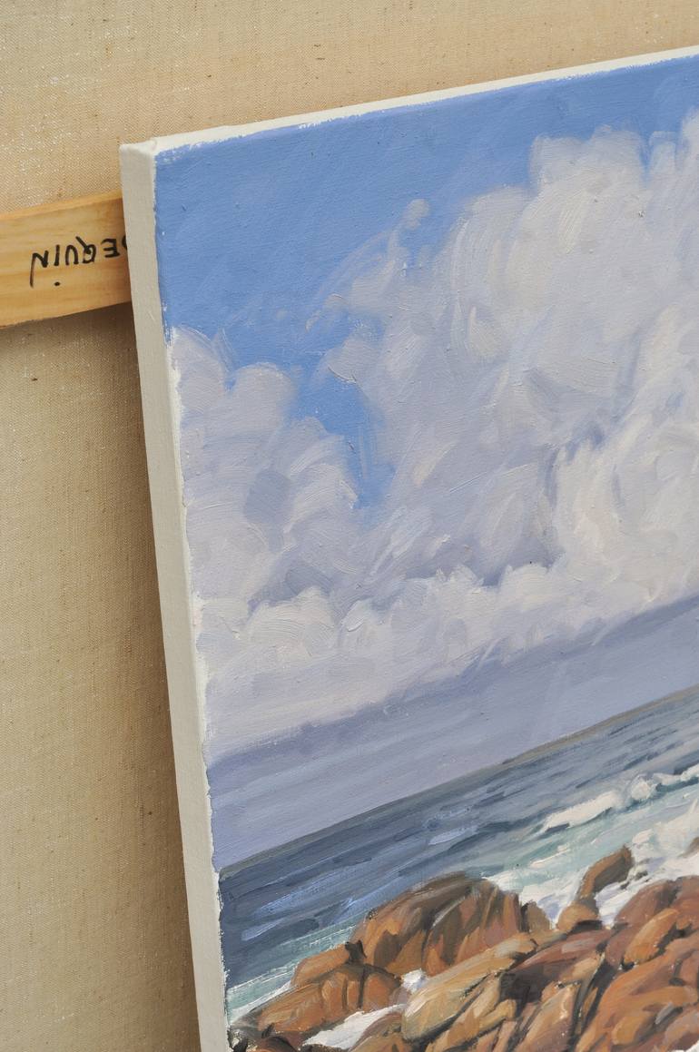 Original Impressionism Beach Painting by Anne Baudequin