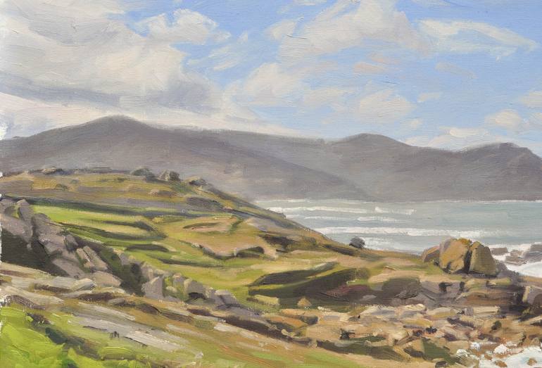 Original Impressionism Beach Painting by Anne Baudequin