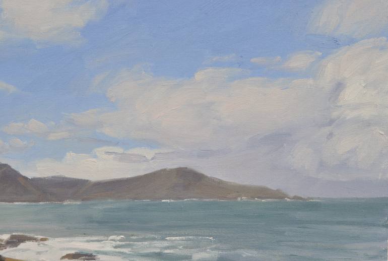 Original Impressionism Beach Painting by Anne Baudequin