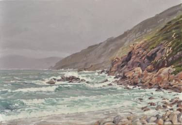 Original Impressionism Beach Painting by Anne Baudequin