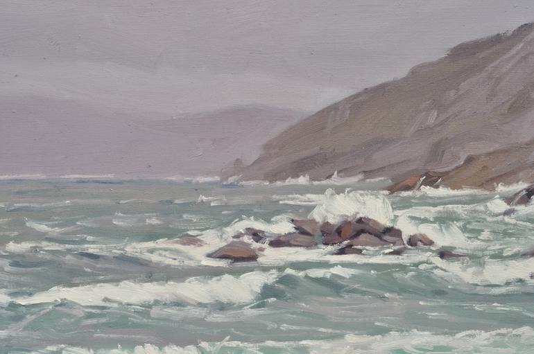 Original Impressionism Beach Painting by Anne Baudequin