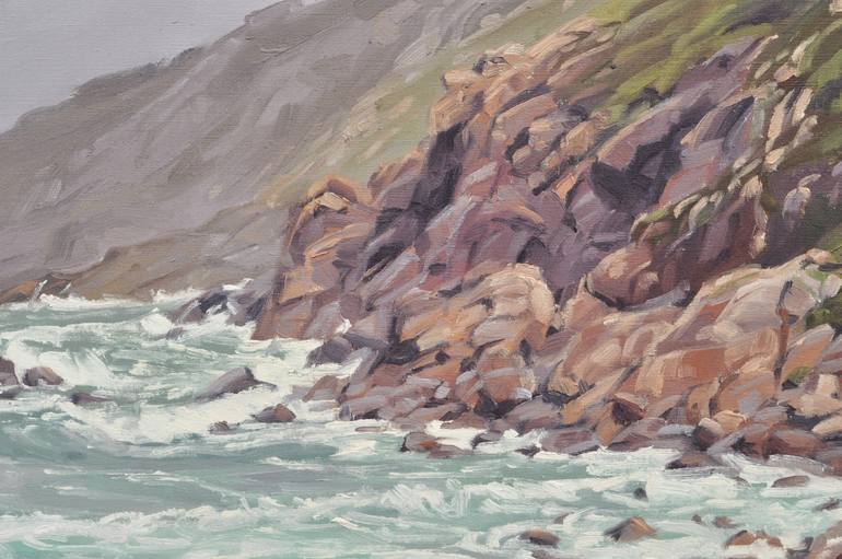 Original Impressionism Beach Painting by Anne Baudequin