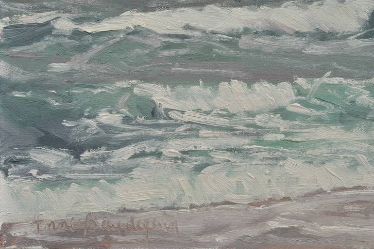 Original Impressionism Beach Painting by Anne Baudequin