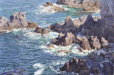 Original Figurative Beach Painting by Anne Baudequin