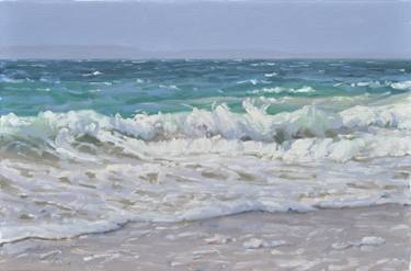 Original Figurative Beach Paintings by Anne Baudequin