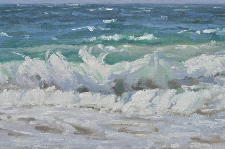 Original Figurative Beach Painting by Anne Baudequin