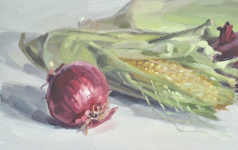 Original Fine Art Still Life Painting by ANNE BAUDEQUIN