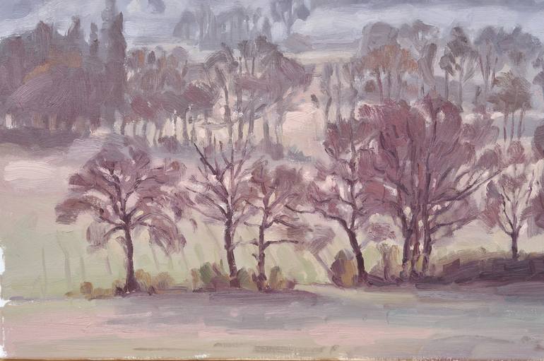 Original Fine Art Landscape Painting by ANNE BAUDEQUIN