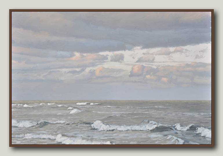 Original Fine Art Seascape Painting by ANNE BAUDEQUIN