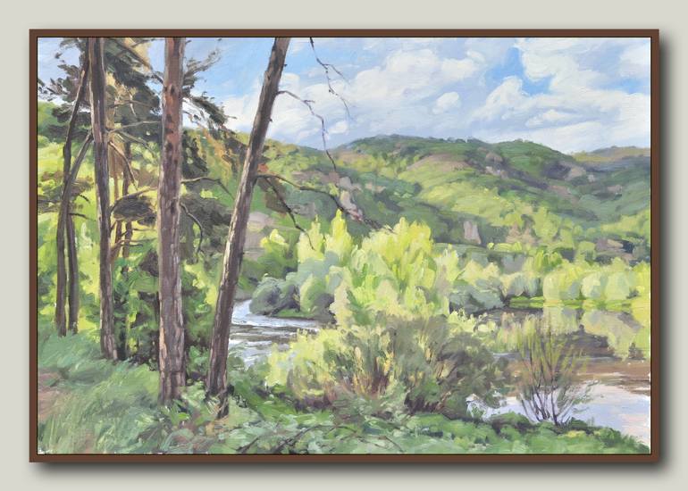 Original Impressionism Landscape Painting by Anne Baudequin