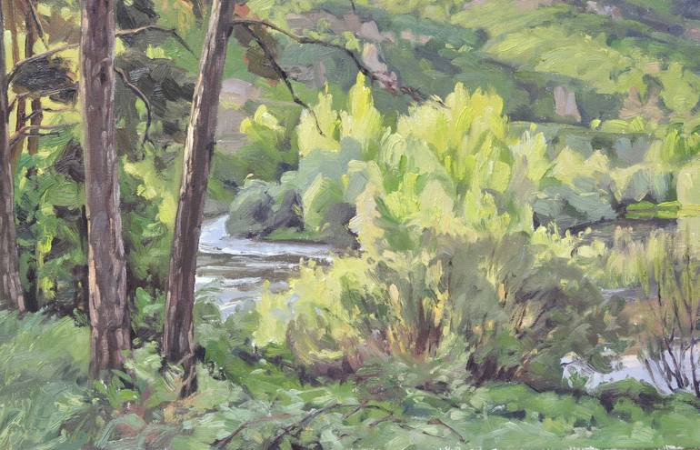Original Impressionism Landscape Painting by Anne Baudequin